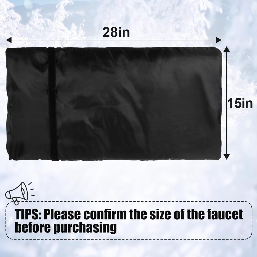 28 x 15 Large Faucet Cover for Winter, Outdoor Hydrant Covers Freeze Protection, Reusable Spigot Cover Winter Insulated, Waterproof Faucet Sock for Garden Lawn Yard Farm Bibb Pipe