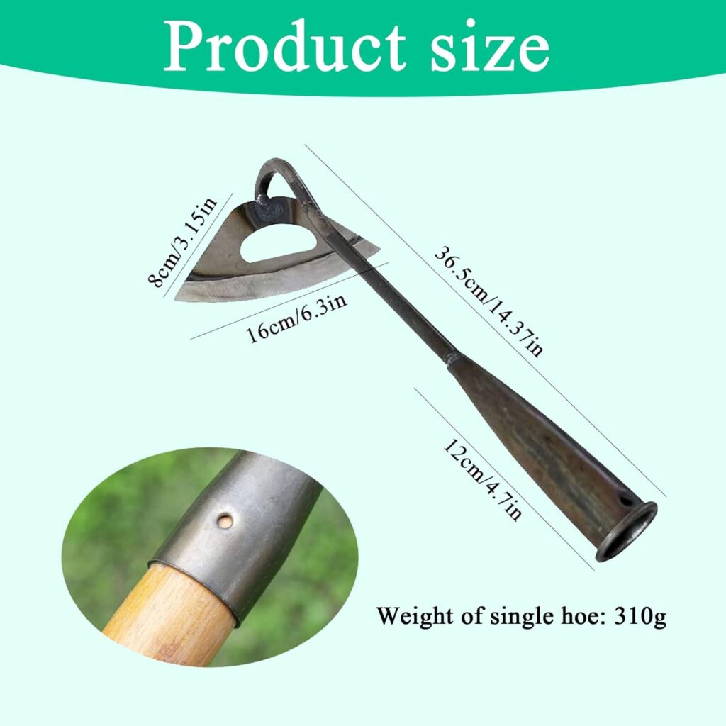 Garden Hoe All-Steel Hardened Hollow Hoe, Sharp Durable Garden Weeding Tools, Garden Edger Weeder Portable Household Vegetable Garden Shovel for Backyard Loosening Farm Planting Weeding