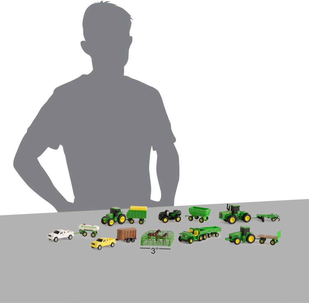 John Deere Tractor Toy and Truck Toy Value Set - 20 Farm Toys - Includes Tractors, Trucks, Fencing, and Horse Toy - Toddler Ages 5 Years and Up