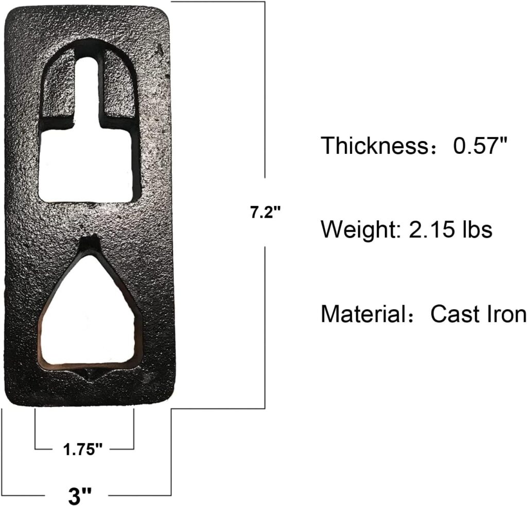 T Post Puller Plate - Cast Iron Heavy-Duty Steel - Farm  Garden Equipment for Quick Removal of T Posts,Use Different Gauges of Chain,Tractor Bucket,Handyman Jack or a S Hook